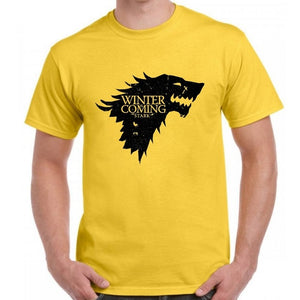 BLWHSA Game Of Thrones Print Winter Is Coming Stark Blood Wolf Men T Shirt
