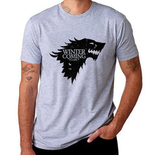 Load image into Gallery viewer, BLWHSA Game Of Thrones Print Winter Is Coming Stark Blood Wolf Men T Shirt