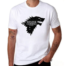 Load image into Gallery viewer, BLWHSA Game Of Thrones Print Winter Is Coming Stark Blood Wolf Men T Shirt