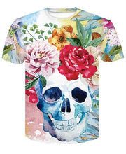 Load image into Gallery viewer, 2018 Hot sale New Mens Summer Skull Poker Printing Men Short Sleeve T-shirt 3D