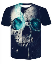 Load image into Gallery viewer, 2018 Hot sale New Mens Summer Skull Poker Printing Men Short Sleeve T-shirt 3D