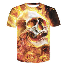 Load image into Gallery viewer, 2018 Hot sale New Mens Summer Skull Poker Printing Men Short Sleeve T-shirt 3D