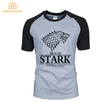 Load image into Gallery viewer, hot sale Game of Thrones raglan tee House Stark letters Winter Is Coming t shirt