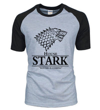 Load image into Gallery viewer, hot sale Game of Thrones raglan tee House Stark letters Winter Is Coming t shirt