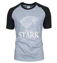 Load image into Gallery viewer, hot sale Game of Thrones raglan tee House Stark letters Winter Is Coming t shirt