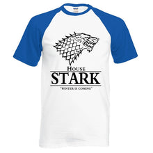 Load image into Gallery viewer, hot sale Game of Thrones raglan tee House Stark letters Winter Is Coming t shirt