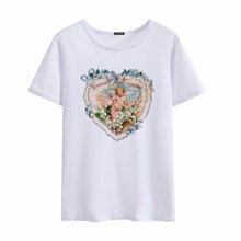 Load image into Gallery viewer, You Cant Sit with Us Three Angels Summer Women&#39;s Fashion Large Size Loose Harajuku Casual Fun Shirt Cartoon Letter Print tops