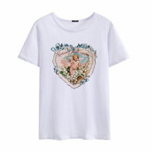Load image into Gallery viewer, You Cant Sit with Us Three Angels Summer Women's Fashion Large Size Loose Harajuku Casual Fun Shirt Cartoon Letter Print tops