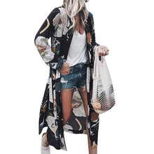 Load image into Gallery viewer, MoneRffi Women Summer Chiffon Kimono Cardigan Long Sleeve Floral Print Blouses Loose Boho Blusa Shirts Plus Size Shirt 2019