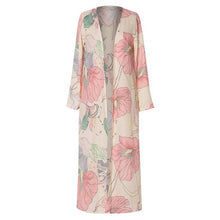 Load image into Gallery viewer, MoneRffi Women Summer Chiffon Kimono Cardigan Long Sleeve Floral Print Blouses Loose Boho Blusa Shirts Plus Size Shirt 2019