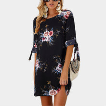 Load image into Gallery viewer, 2019 Women Summer Dress Boho Style Floral Print Chiffon Beach Dress Tunic Sundress Loose Mini Party Dress Vestidos Plus Size 5XL