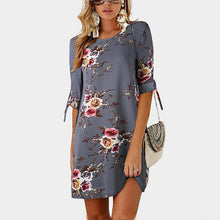 Load image into Gallery viewer, 2019 Women Summer Dress Boho Style Floral Print Chiffon Beach Dress Tunic Sundress Loose Mini Party Dress Vestidos Plus Size 5XL