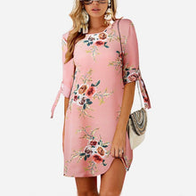 Load image into Gallery viewer, 2019 Women Summer Dress Boho Style Floral Print Chiffon Beach Dress Tunic Sundress Loose Mini Party Dress Vestidos Plus Size 5XL