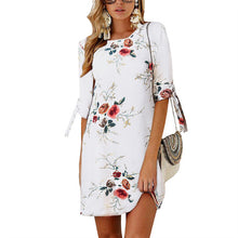 Load image into Gallery viewer, 2019 Women Summer Dress Boho Style Floral Print Chiffon Beach Dress Tunic Sundress Loose Mini Party Dress Vestidos Plus Size 5XL