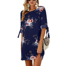 Load image into Gallery viewer, 2019 Women Summer Dress Boho Style Floral Print Chiffon Beach Dress Tunic Sundress Loose Mini Party Dress Vestidos Plus Size 5XL
