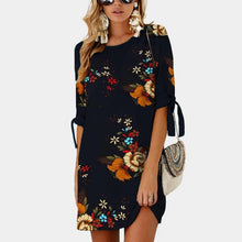 Load image into Gallery viewer, 2019 Women Summer Dress Boho Style Floral Print Chiffon Beach Dress Tunic Sundress Loose Mini Party Dress Vestidos Plus Size 5XL