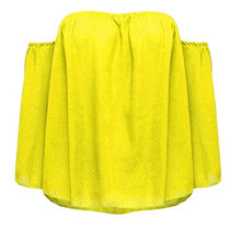 Load image into Gallery viewer, Stylish Women Off Shoulder Casual Blouse Shirt Tops Strapless Pure Color Bell Puff Sleeve Tops