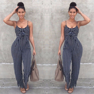 US Women Fashion Sexy Summer Party Stripe Sleeveless Jumpsuit Romper Top Outfits