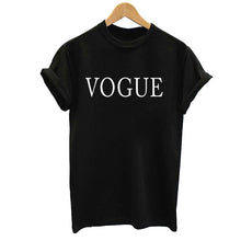 Load image into Gallery viewer, 100% Cotton Summer Women T-shirt VOGUE Letter Printed Tshirts Casual Tops Tee Harajuku Vintage White Shirt Woman Clothing Female