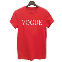 Load image into Gallery viewer, 100% Cotton Summer Women T-shirt VOGUE Letter Printed Tshirts Casual Tops Tee Harajuku Vintage White Shirt Woman Clothing Female
