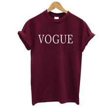 Load image into Gallery viewer, 100% Cotton Summer Women T-shirt VOGUE Letter Printed Tshirts Casual Tops Tee Harajuku Vintage White Shirt Woman Clothing Female