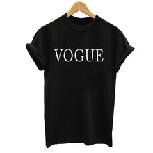 Load image into Gallery viewer, 100% Cotton Summer Women T-shirt VOGUE Letter Printed Tshirts Casual Tops Tee Harajuku Vintage White Shirt Woman Clothing Female