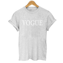 Load image into Gallery viewer, 100% Cotton Summer Women T-shirt VOGUE Letter Printed Tshirts Casual Tops Tee Harajuku Vintage White Shirt Woman Clothing Female