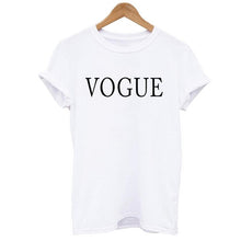 Load image into Gallery viewer, 100% Cotton Summer Women T-shirt VOGUE Letter Printed Tshirts Casual Tops Tee Harajuku Vintage White Shirt Woman Clothing Female