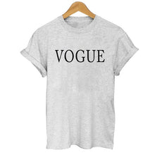 Load image into Gallery viewer, 100% Cotton Summer Women T-shirt VOGUE Letter Printed Tshirts Casual Tops Tee Harajuku Vintage White Shirt Woman Clothing Female