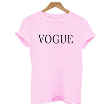 Load image into Gallery viewer, 100% Cotton Summer Women T-shirt VOGUE Letter Printed Tshirts Casual Tops Tee Harajuku Vintage White Shirt Woman Clothing Female