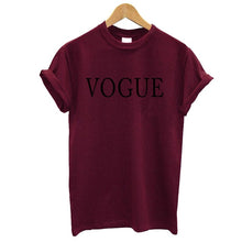 Load image into Gallery viewer, 100% Cotton Summer Women T-shirt VOGUE Letter Printed Tshirts Casual Tops Tee Harajuku Vintage White Shirt Woman Clothing Female