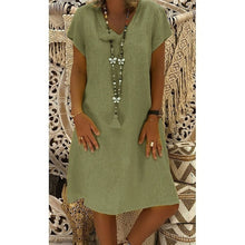 Load image into Gallery viewer, SAGACE 2019 Women Summer Style Feminino Vestido T-shirt Cotton Casual Plus Size Ladies Dress Casual Linen Dress Hot Sales dress