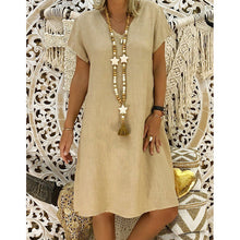 Load image into Gallery viewer, SAGACE 2019 Women Summer Style Feminino Vestido T-shirt Cotton Casual Plus Size Ladies Dress Casual Linen Dress Hot Sales dress