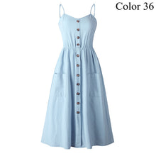 Load image into Gallery viewer, Elegant Button Women Dress Polka Dots Red Cotton Midi Dress 2019 Summer Casual Female Plus Size Lady Beach vestidos FICUSRONG