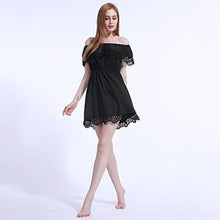 Load image into Gallery viewer, 2019 Summer New Fashion Women Elegant Stylish Sexy Slash Neck Casual Vintage Sweet Lace White Dress Slim Beach Sundress Vestidos